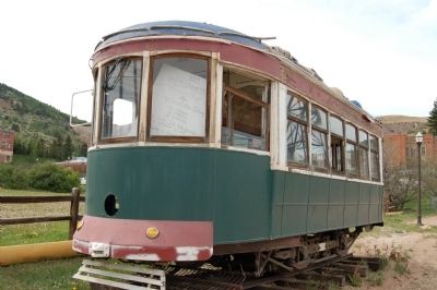 Trolley car next to the Alta Vista Station image. Click for full size.