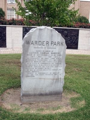 Warder Park Marker. Click for full size. Warder Park Marker image. Click for full size.