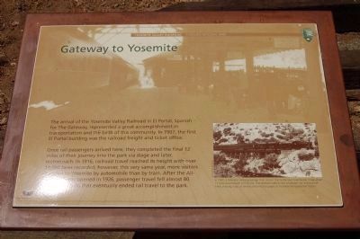 Yosemite Valley Railroad Marker - Panel #1 image. Click for full size.