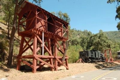 Yosemite Valley Railroad Twin-tank Water Tower and Hetch Hetchy RR Engine #6 image. Click for full size.