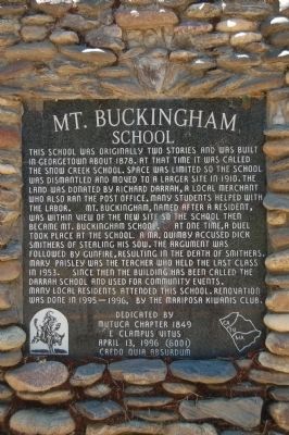 Mt. Buckingham School Marker image. Click for full size.