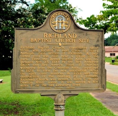 Richland Baptist Church Site Marker image. Click for full size.