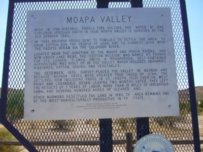 Moapa Valley Marker. Click for full size. Moapa Valley Marker image. Click for full size.