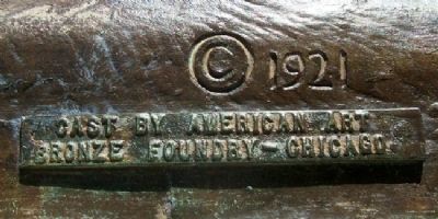 World War and All War Memorial Statue Cast Mark. Click for full size. World War and All War Memorial Statue Cast Mark image. Click for full size.