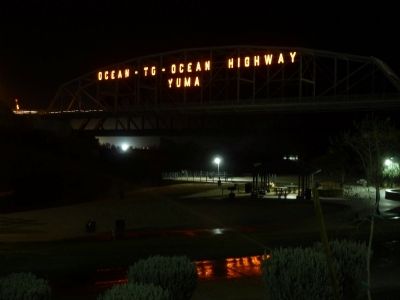 Ocean-to-Ocean Bridge Highway Bridge at Night image. Click for full size.