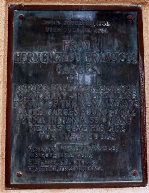Fray Francisco Hermenegildo Garc�s Marker image. Click for full size.