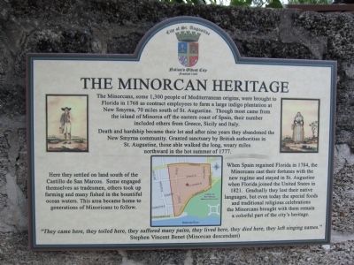 The Minorcan Heritage Marker image. Click for full size.