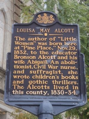 Louisa May Alcott Marker. Click for full size. Louisa May Alcott Marker image. Click for full size.
