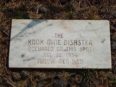 Knox Mine Disaster Site Marker image. Click for full size.