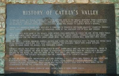 History of Catheys Valley Panel. image. Click for full size.