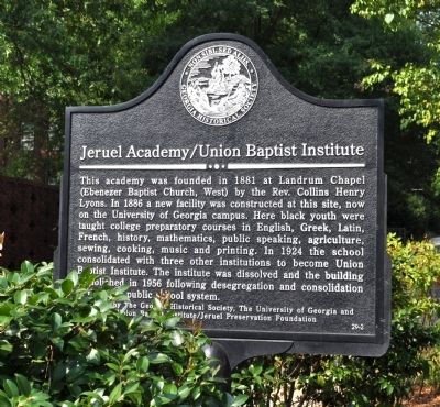 Jeruel Academy/Union Baptist Institute Marker image. Click for full size.