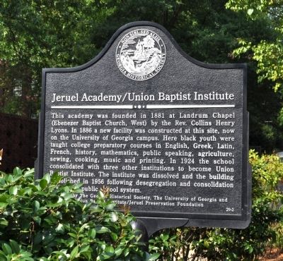 Jeruel Academy/Union Baptist Institute Marker. Click for full size. Jeruel Academy/Union Baptist Institute Marker image. Click for full size.
