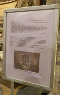 Historical signage in the Pantheon - at the tomb of the artist Raphael. Click for full size. Historical signage in the Pantheon - at the tomb of the artist Raphael image. Click for full size.