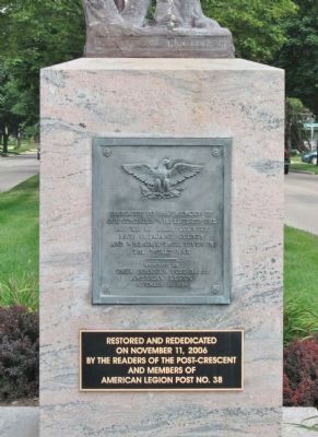Outagamie County World War I Memorial. Click for full size. Outagamie County World War I Memorial image. Click for full size.