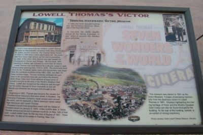 Lowell Thomas’s Victor Marker. Click for full size. Lowell Thomas’s Victor Marker image. Click for full size.
