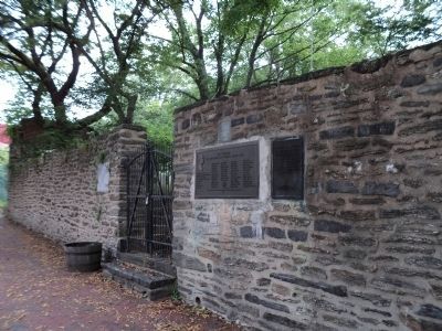 Markers at the Upper Germantown Burying Ground image. Click for full size.