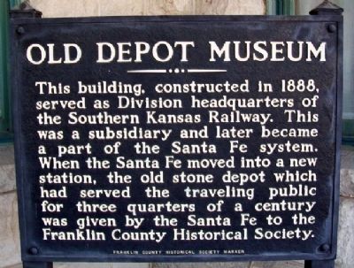 Old Depot Museum Marker image. Click for full size.