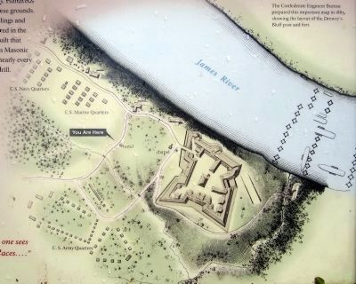 Map of Drewry's Bluff post & fort image. Click for full size.