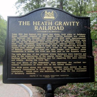 The Heath Gravity Railroad Marker image. Click for full size.