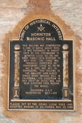 Hornitos Masonic Hall Marker. Click for full size. Hornitos Masonic Hall Marker image. Click for full size.
