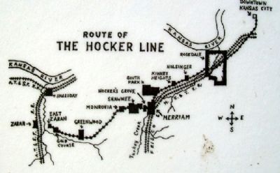 Trolley Line Map on Hocker Grove Amusement Park Marker image. Click for full size.