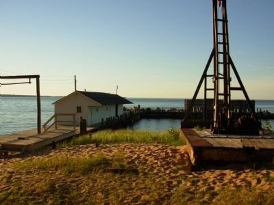 Herring Shed and Pile Driver Raft. Click for full size. Herring Shed and Pile Driver Raft image. Click for full size.