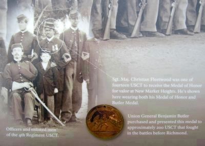 Officers and enlisted men of the 4th Regiment USCT. image. Click for full size.