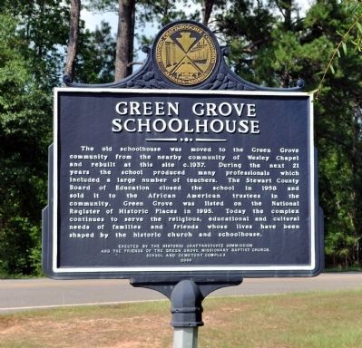 Green Grove Missionary Baptist Church / Green Grove Schoolhouse Marker image. Click for full size.