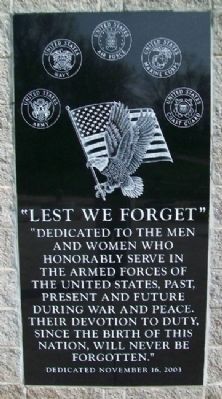 Veterans Memorial. Click for full size. Veterans Memorial image. Click for full size.