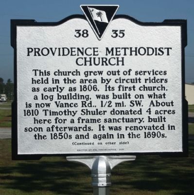 Providence Methodist Church Marker image. Click for full size.