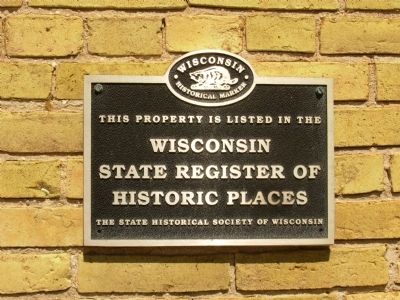 Wisconsin State Register of Historic Places plaque image. Click for full size.