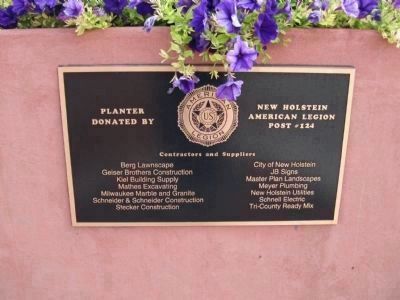Planter Donor Plaque image. Click for full size.