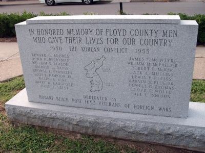 Korean Conflict Honor Roll - Floyd County Marker image. Click for full size.