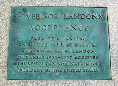 Governor Landon's Acceptance Marker image. Click for full size.