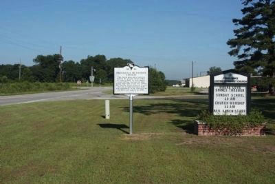 Providence Methodist Church Marker, looking west along Old State Road (U.S. 176) image. Click for full size.