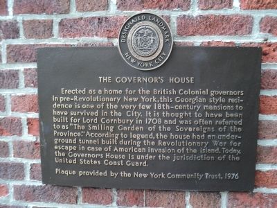 The Governor�s House Marker image. Click for full size.