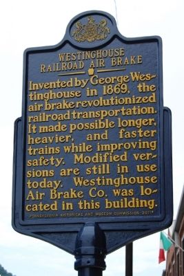 Westinghouse Railroad Air Brake Marker image. Click for full size.