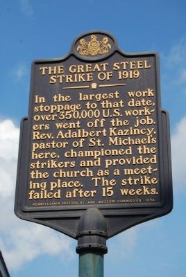 The Great Steel Strike of 1919 Marker image. Click for full size.