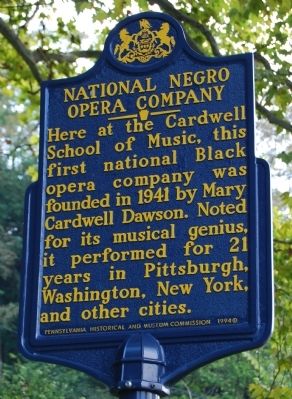 National Negro Opera Company Marker image. Click for full size.