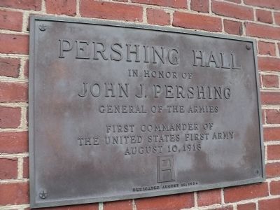 Pershing Hall Marker image. Click for full size.