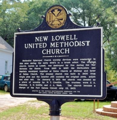 New Lowell United Methodist Church Marker image. Click for full size.