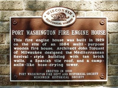 Port Washington Fire Engine House Marker image. Click for full size.