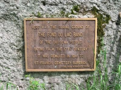 Burial Ground of the Fond du Lac Band Marker image. Click for full size.
