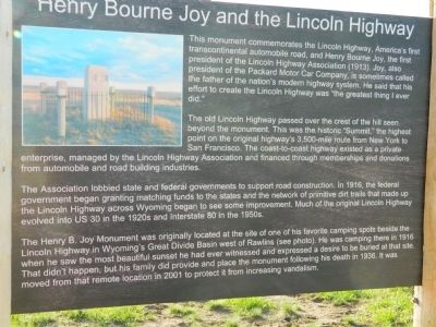 Henry Bourne Joy and the Lincoln Highway Marker image. Click for full size.
