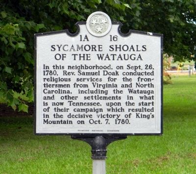 Sycamore Shoals of the Watauga Marker image. Click for full size.