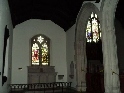 Altar & Stained Glass in Chapel image. Click for full size.