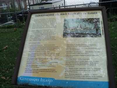 Governors Island History in Brief Marker image. Click for full size.