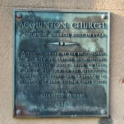 Acquinton Church Marker image. Click for full size.