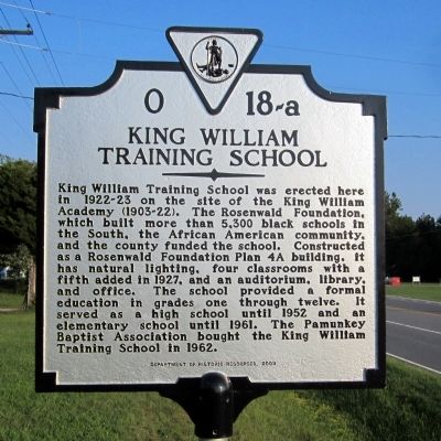 King William Training School Marker image. Click for full size.