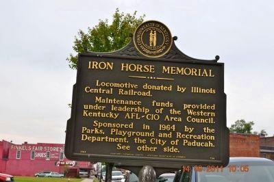 Iron Horse Memorial Marker (reverse) image. Click for full size.